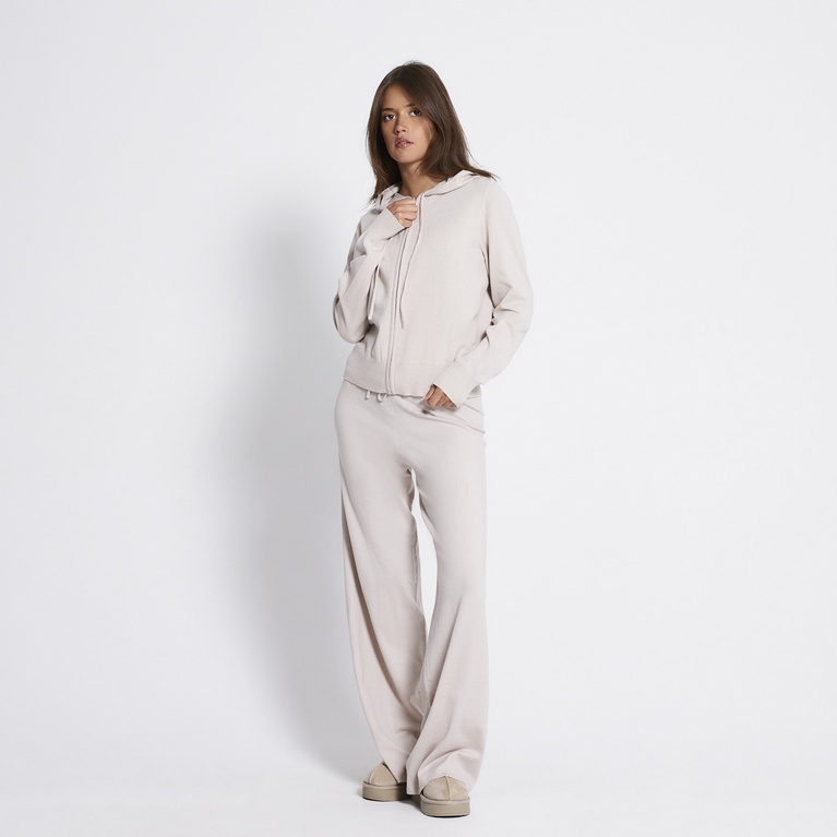 Knit zip hoodie "Jennifer" Light Beige